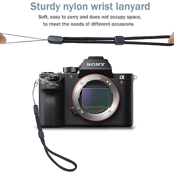 5 stk. håndledsstropper, håndledsreb, justerbare nylon håndledsremme til mobiltelefon, kamera, GoPro (sort)