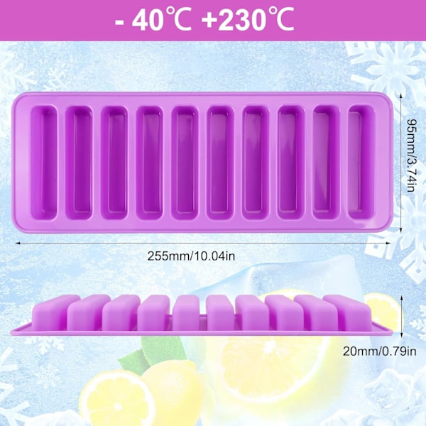 Müsli Bar Form Set om 2 - Müsli Bar Form - 20 Rektangulära Hål - Müsli Form - Silikonform