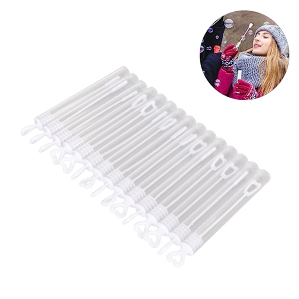 50 stk. bobleblåsere, transparent utseende, lekkasjesikre, lette bobleblåsere i bulk for bryllup, fester, jubileer