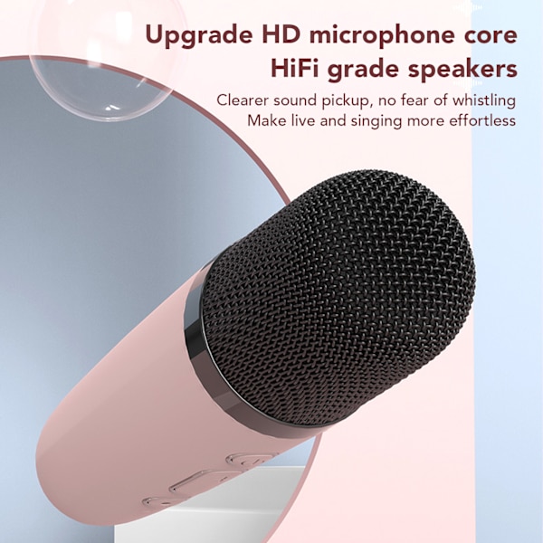 Bluetooth Högtalarmikrofonset Multifunktion HiFi Stereo Bärbar Handhållen Karaoke Mikrofoner Högtalare Maskin för Hem KTV