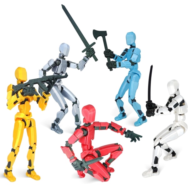 Robot Action Figur, 3D-trykt med full artikulasjon for Stop Motion-animasjon yellow