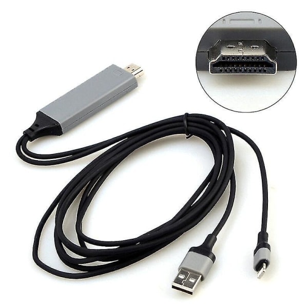Lightning–HDMI-kaapeli HD-sovitin iPhone iPad -näytölle TV:seen