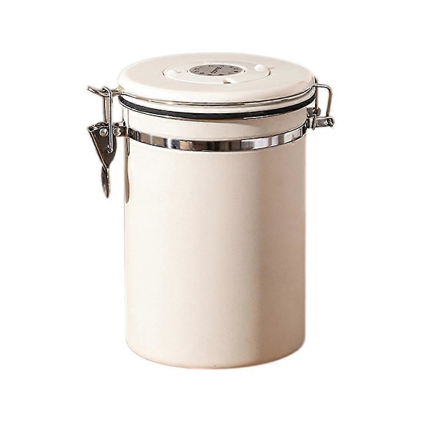 Coffee Canister Airtight Bean Container with Date Tracker Stainless Steel Kitchen Storage Canister 1.8L