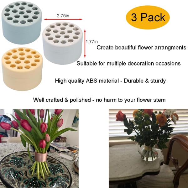 3-pak Spiral Ikebana-stilkholder til blomster - Blomstergitter til vase - Bloom Shaper - Blomsterarrangement-holdertilbehør - Blomsterfrøer til arrangementer Vase Small size 3pcs grey