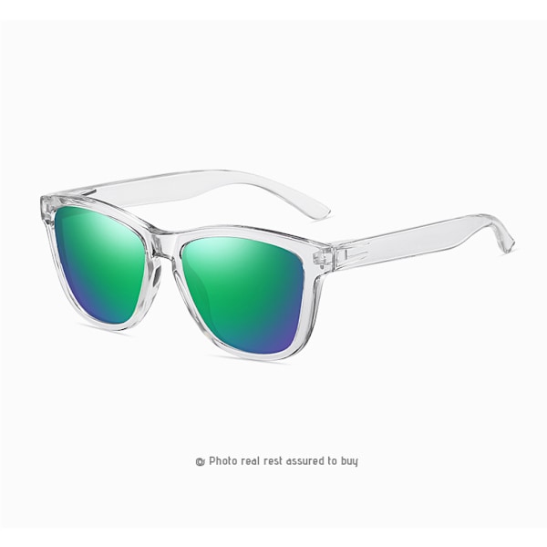 Muodikkaat polarisoidut aurinkolasit - HD-ajopeili miehille ja naisille! Täydellinen ulkoiluun, kalastukseen, lomailuun ja autoiluun Transparent frame green film