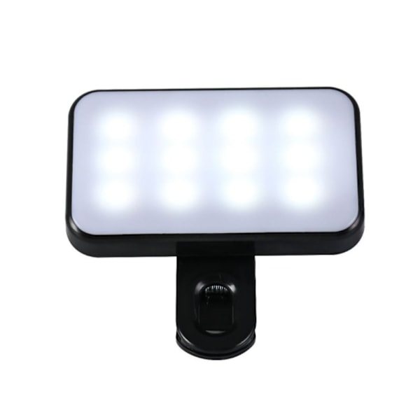 Bærbar Oppladbar LED Ringlampe, 3 Lysmoduser, USB- og Batteridrevet, Egnet for Telefon, Zoom-konferanse, Clip-on, Justerbar