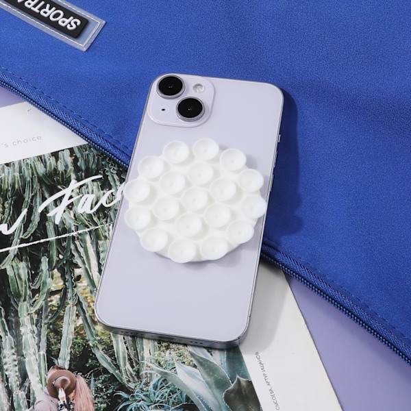 5 st Silikon Sugkopps Telefonhållare, Multifunktionell Telefon Sugfäste för Biltelefon Mini Sugkopp Matta Sugtelefonfodral Självhäftande Stöd White