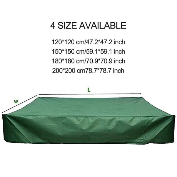 Sandkassebeskyttelse Vandtæt Støvtæt UV-beskyttelse Firkantet Poolbeskyttelse med Snøre til Sandkasse, Legetøj og Møbler db Sort 120*120cm Sort Black 120*120cm