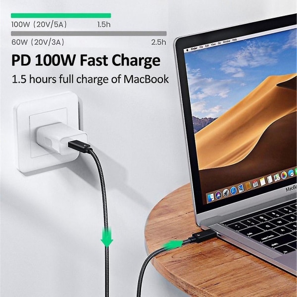 8k Thunder-bolt 4-kabel USB 4 40gbps USB C-kabel Typ-c Pd 100w Dataöverföring Usb-c snabbladdningskabel för bärbar mobiltelefon 1m