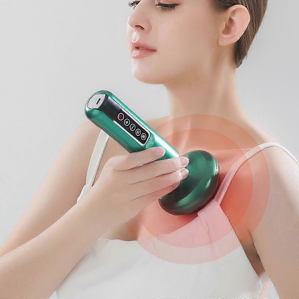 Koppesett Gua Sha Massasje Trykkavlastning Oppvarming Trykkavlastning 12 Moduser Smart Elektrisk Kopping Bærbar green