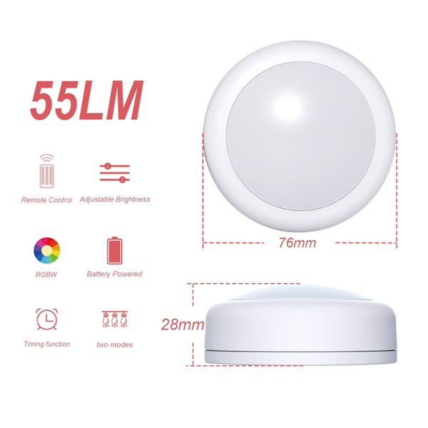 LED spotlights 6 pcs with 2 remote controls RGB design many colors white