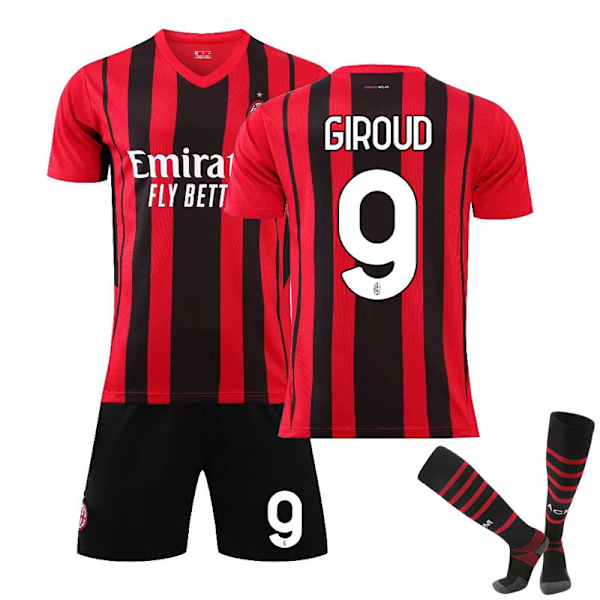 21-22 AC Milan hjemmebanetrøje nr. 9 Giroud GIROUD nr. 11 Ibrahimovic fodboldtrøje AC Milan hjemme nummer 11 AC Milan home number 11 22#