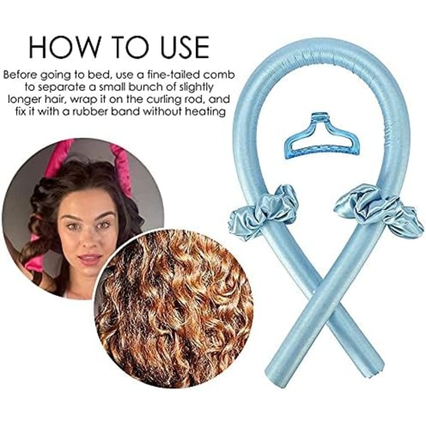 Värmefri locktångsdiadem, värmefri hårstyling-set, inga värmevågs-hårrullar stylingverktyg