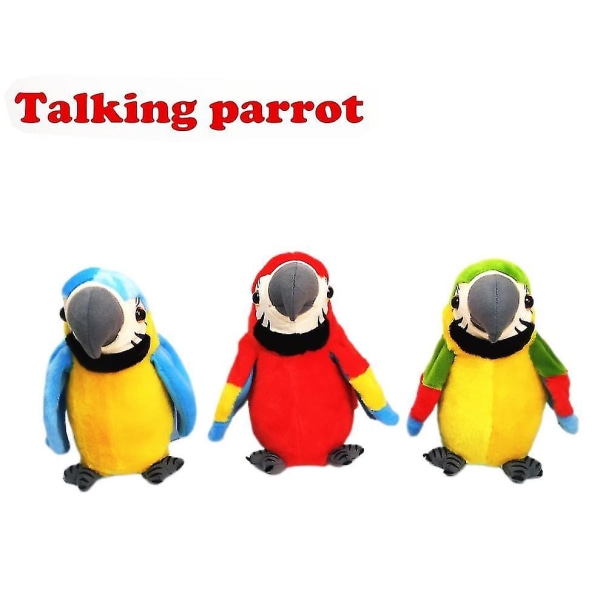 Talking papegøje gentager hvad du siger Plys dyrelegetøj elektronisk papegøje til børn gave blue