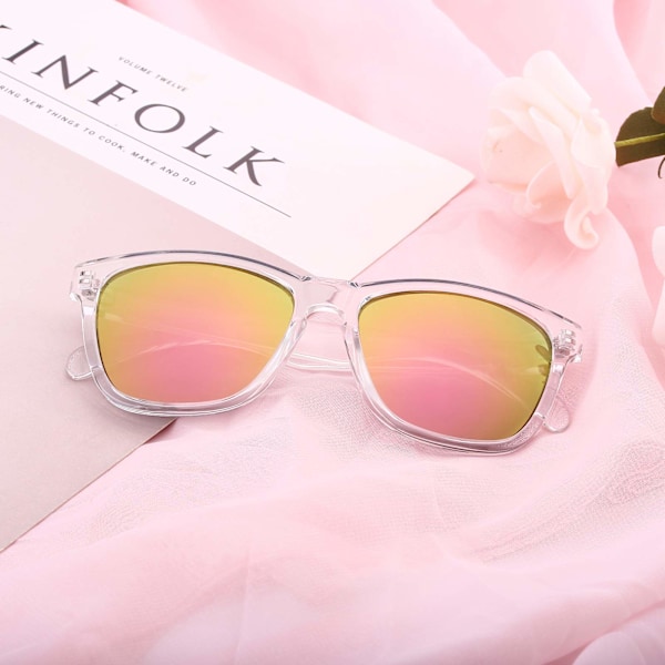 Muodikkaat polarisoidut aurinkolasit - HD-ajopeili miehille ja naisille! Täydellinen ulkoiluun, kalastukseen, lomailuun ja autoiluun Translucent pink frame gradient gray