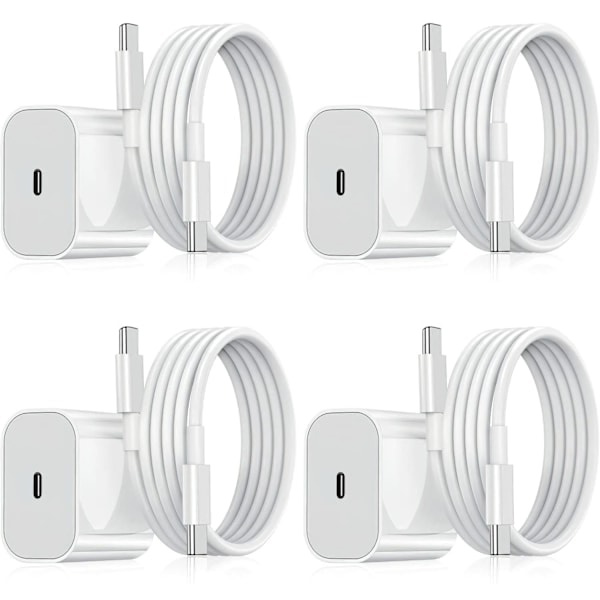 4-pack - Laddare för Samsung - Snabbladdare - Adapter + Kabel 20W Vit one size (NT) 4-Pack Samsung 4-Pack Samsung 4-Pack 4-Pack Samsung