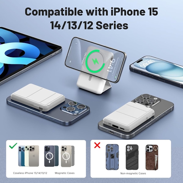 Powerbank, 10000mAh 22.5W PD Magnetic External Battery Fast Charging, Wireless Charger Portable Power Bank with LED Display USB-C