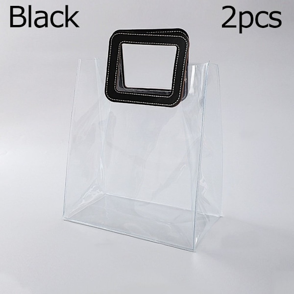 2 st presentpåse transparent påse SVART - i lager black