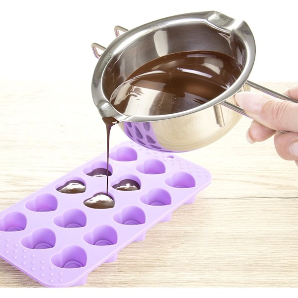 Smeltegryde til lys 400 ml - chokoladesmeltegryde i rustfrit stål