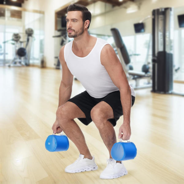 Vattenfyllda hantlar, vattenfyllda träningsvikter, vattenviktspåse för styrketräning, fitness och kroppsskulptering