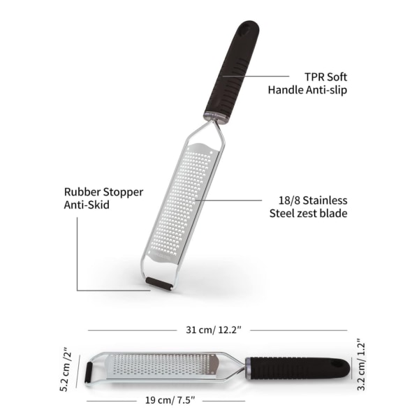 Manuell ost- och citrusrivare Premium klassisk vass rivare i rostfritt stål, idealisk för hårdostar, ingefära, choklad, muskot och tryffel green