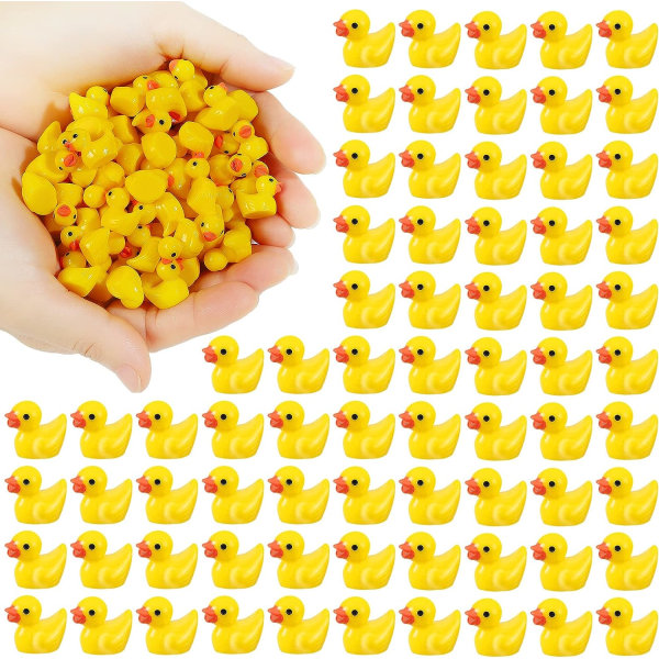 100 stk. Mini Resin Ænder, Bulk Tiny Ducks Sæt til Potte Miniature Dekoration Have Dukkehus Kage Dekoration DIY 200 Pcs