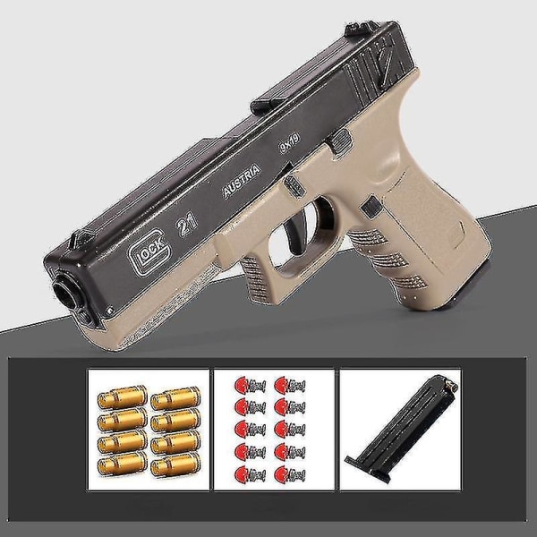 Rion Shell-utmatande Glock Soft Bullet Gun Automatisk Burst Leksakspistol Tomt lager hängmaskin till