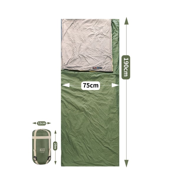 Ultralätt sovsäck för backpacking, komfort för vuxna varmt väder, för backpacking camping vandring Green