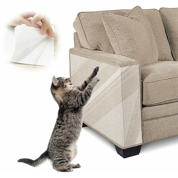 Kattskrapskydd Möbelbeskyddare för katter Soffskydd för katter Självhäftande träningsremsor för soffa Mattdörrar Bänkskivor 21x30cm 10st