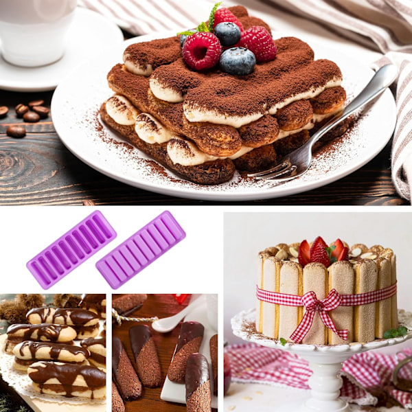 Müsli Bar Form Set om 2 - Müsli Bar Form - 20 Rektangulära Hål - Müsli Form - Silikonform