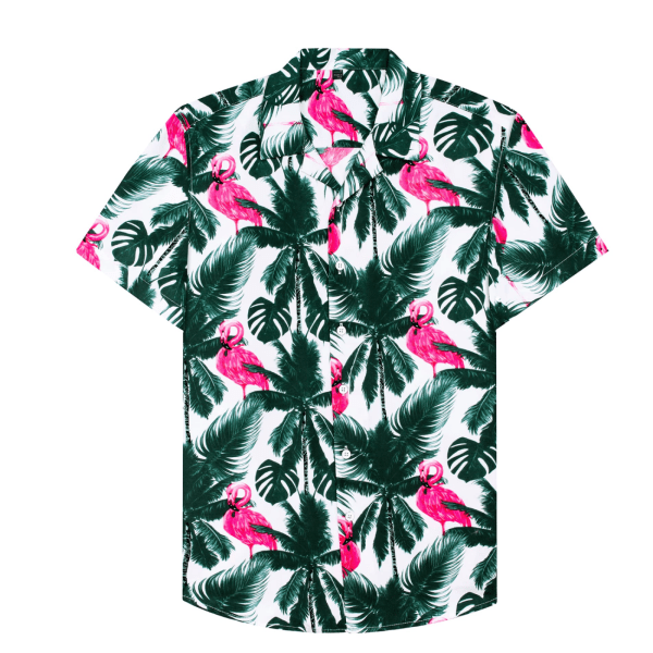 Hawaiiansk skjorta för män, unisex sommarstrand Casual kortärmad skjorta med knapp, printed kläder style 1 L