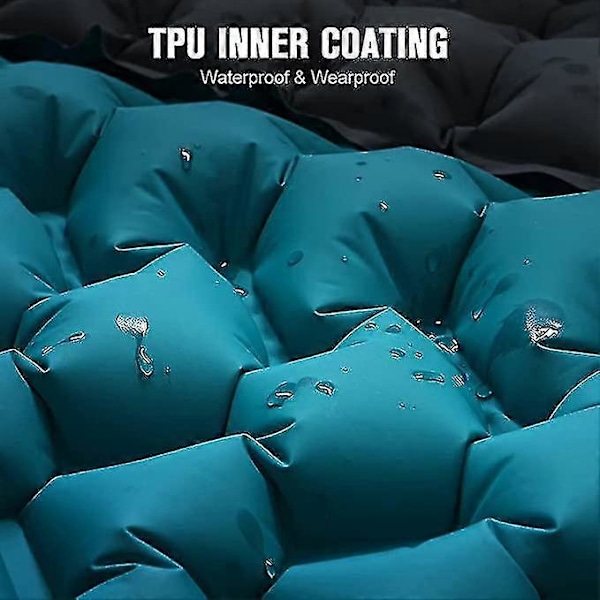Self-Inflating Camping Sleeping Pad: Lightweight Double Sleeping Mat, Compact & Portable Black