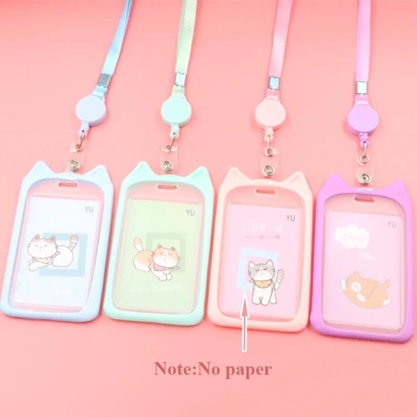 Børne Tegneserie Lanyard Kortholder Studenterkort Halskæde Reb Firma Bus Bank Kreditkort Holder Lanyard Badge Case grøn green