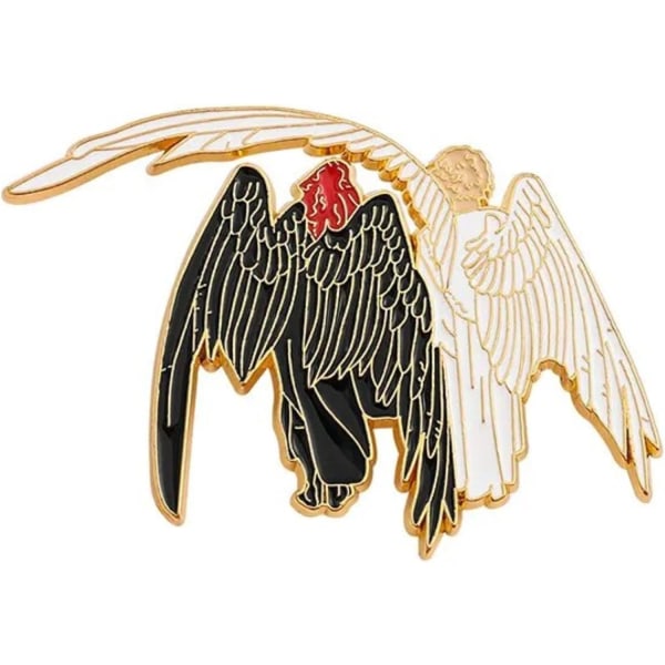 Angel and Demon Wings Uutsigelig 2,6" emaljepinnemerke blackbird