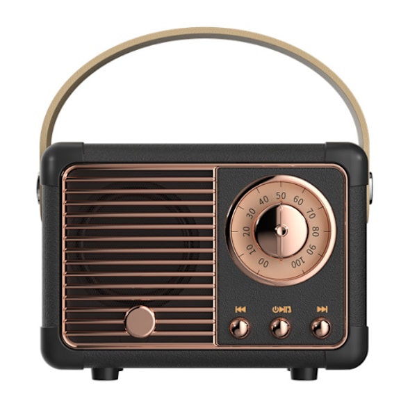 Retro Bluetooth-kaiutin, Vintage-koriste, Mini langaton Bluetooth-kaiutin työpöydälle makuuhuoneeseen toimistoon juhliin (vihreä) black