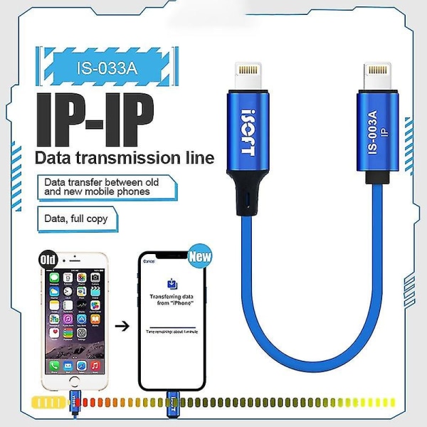 Isoft Is-003a Dataöverföringssladd Lightning to Lightning Easy Copy Datakabel för Iphone