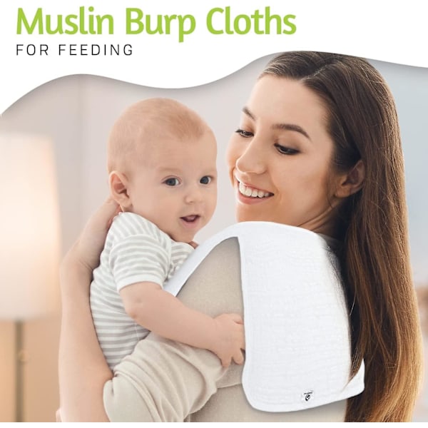 Musselin Rapdukar - Rapkläder för Baby Flicka/Pojke, Ekologiska Babykläder Rapdukar för Bebisar - 6 Lager Absorberande, Baby Rapduk (4-pack (10 tum)