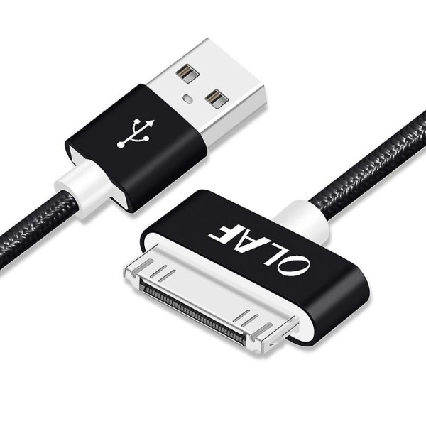 Olaf 100cm USB kabel Laddning Data Synkroniseringssladd Linjekompatibel Iphone 4/4s Kompatibel Ipad 1 2 3 Black