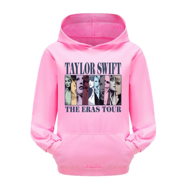 Pop Taylor Swift The Eras Tour Hættetrøje Piger Drenge Hættetrøje Pullover Toppe 9-14 år Børn Teenagere Pink 170cm