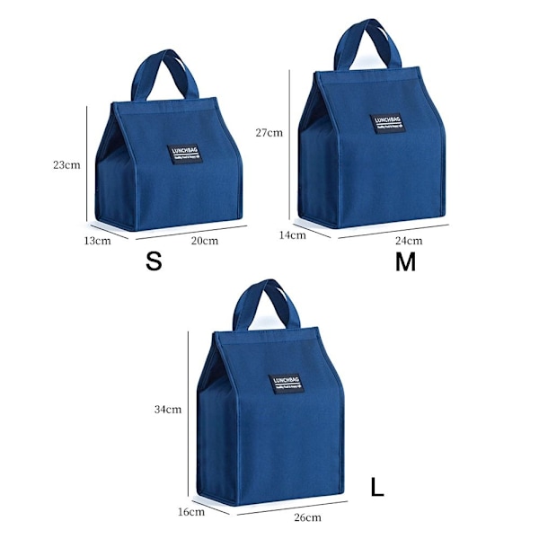 Isolerad Termisk Väska Kylväska Lunchväska BLÅ MEDIUM blå blue medium