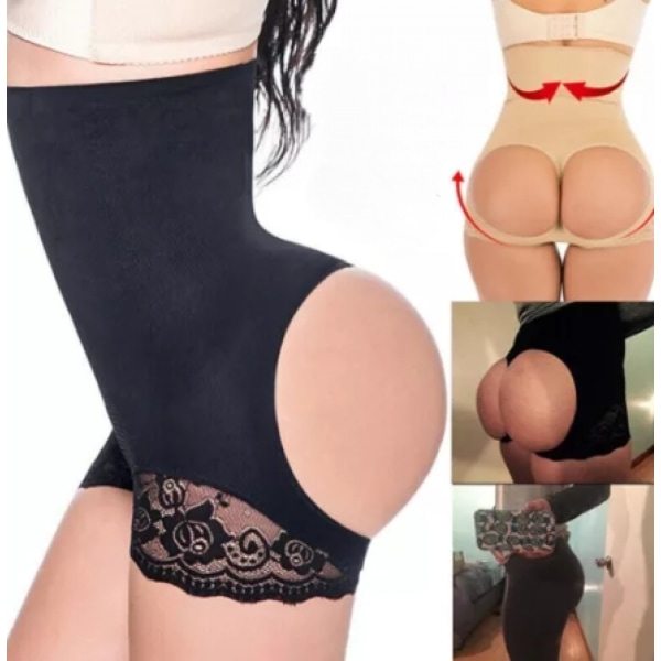 Shapewear för att lyfta skinkorna, kontrollera skinkorna och strama åt magen, sömlösa höga midjan shapewear byxor för att smalna ner, PP för att förbättra skinkorna black 3XL/4XL