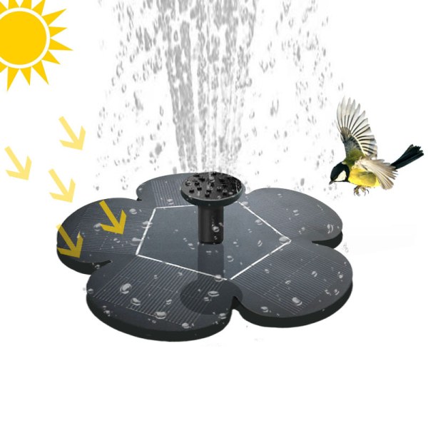 3,5 W:n aurinkolähde, toimii pilvisinä päivinä - 2024 päivitetty Lucky Flower -lasipaneelinen aurinkolinnun kylpyläsuihkulähde linnun kylpylöille, uima-altaille ja lammikoille A