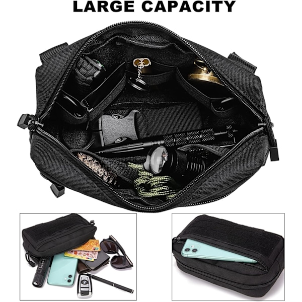 Taktisk Molle-väska, Multifunktionell EDC Admin-väska Utility Gadget Gear Ryggsäck Militär Midjeväska för Utomhusbruk, Jakt