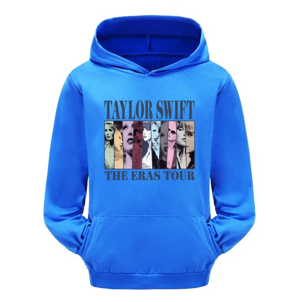 Pop Taylor Swift The Eras Tour Hættetrøje Piger Drenge Hættetrøje Pullover Toppe 9-14 år Børn Teenagere Dark blue 140cm