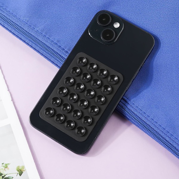 5 st Silikon Sugpropp Telefonhållare, Multifunktionell Telefon Sugfäste för Bil Telefon Mini Sugpropp Matta Sug Telefonfodral Lim Black