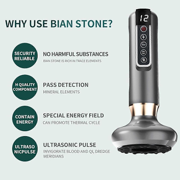 Koppesett Gua Sha Massasje Trykkavlastning Oppvarming Trykkavlastning 12 Moduser Smart Elektrisk Kopping Bærbar gray