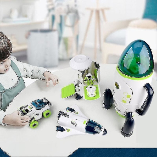 Rymdraketleksak Astronaut Rymdskeppleksak Barn Leksak för tidig utbildning Födelsedagspresent för pojkar Flickor B