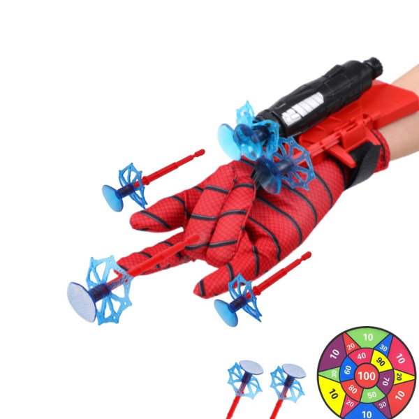 Spider Web Shooters,superheltetøy for gutter 4-6，Spider Glove Wrist launcher Rollespill Barneleker Sett， Jul, Halloween, Bursdagsgaver