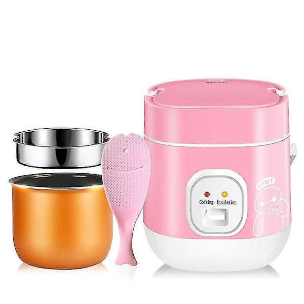1,2L Mini-riisinkeitin 2-kerroksinen höyrykeitin monitoiminen keittoastia sähköinen eristys lämpökeitin ruoka-astia lounasrasia (FMY) UK UK Red