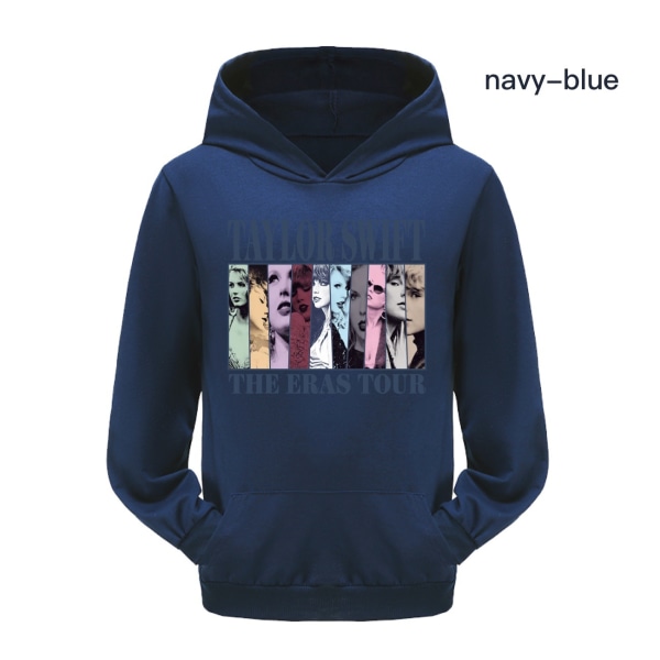 Pop Taylor Swift The Eras Tour Hættetrøje Piger Drenge Hættetrøje Pullover Toppe 9-14 år Børn Teenagere Navy blue 170cm